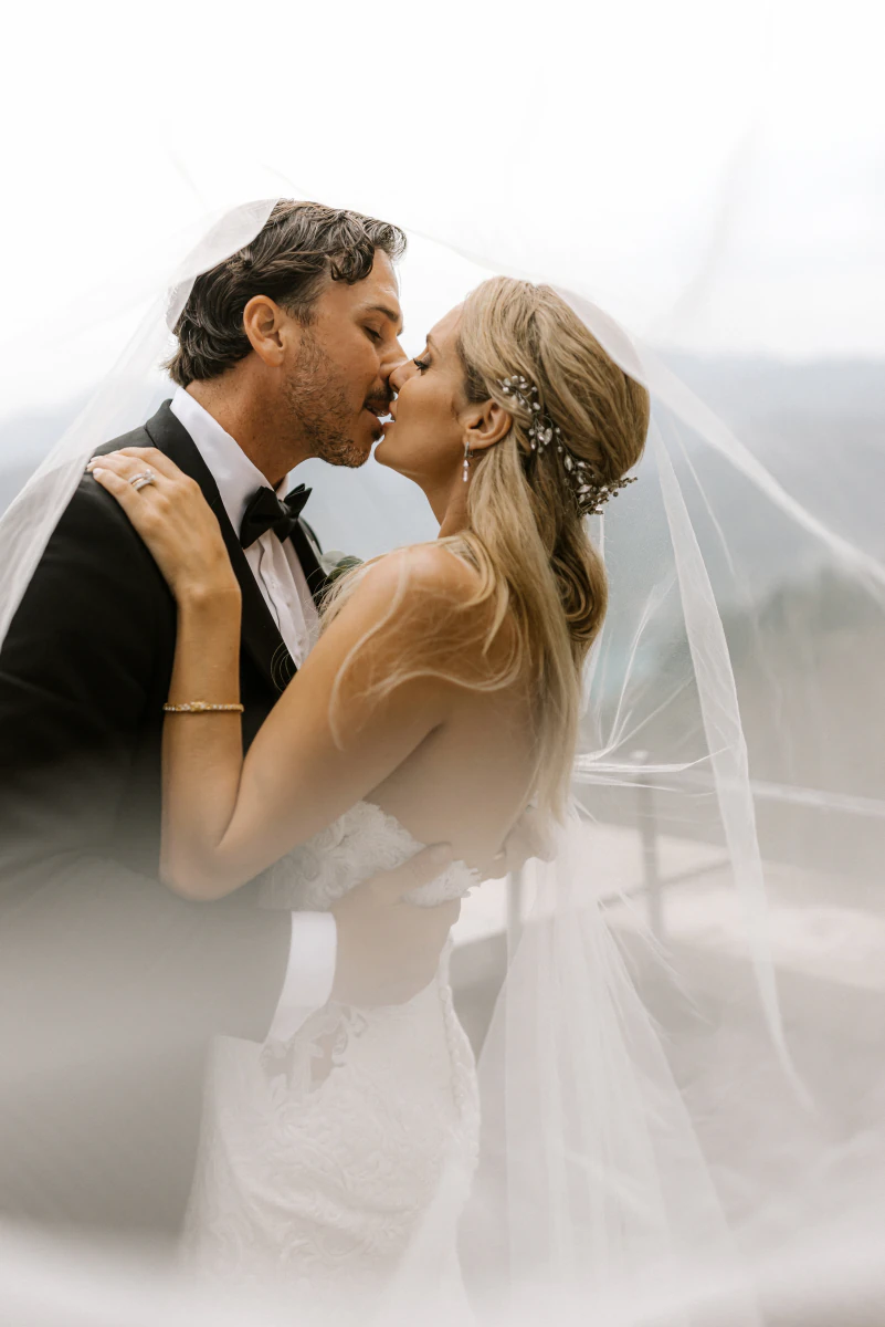 The couple's first kiss