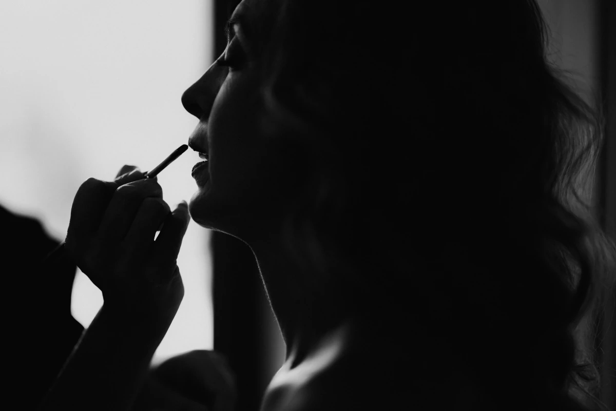 Lipstick against the light, black and white