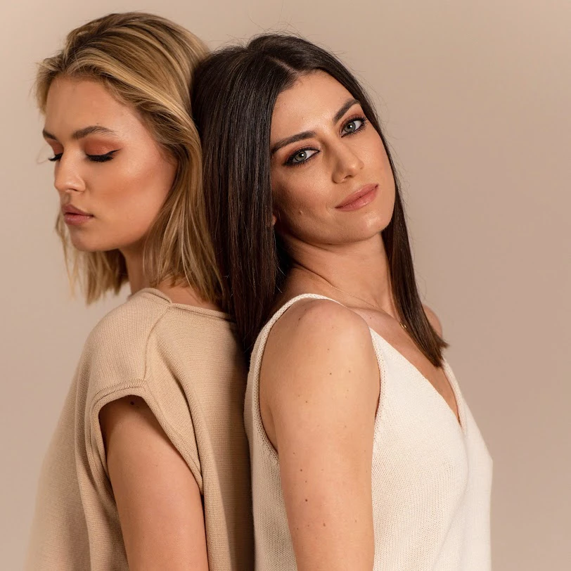 Two models, soft beauty makeup